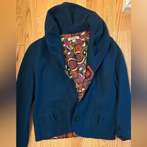 💙 Artisan Pima Alpaca 🦙 Wool Vintage Peacoat Jacket 🧥